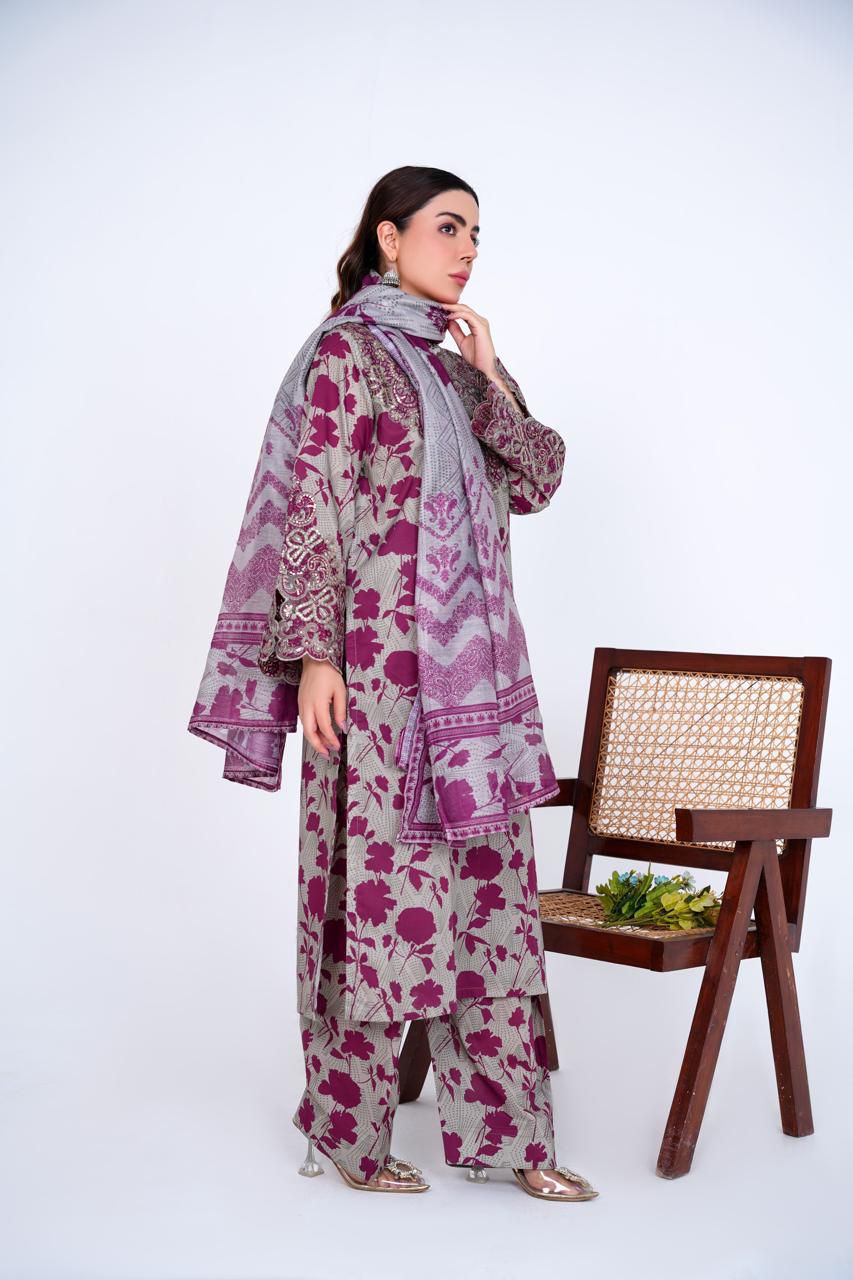 Embroidered Lawn 3PC Suit