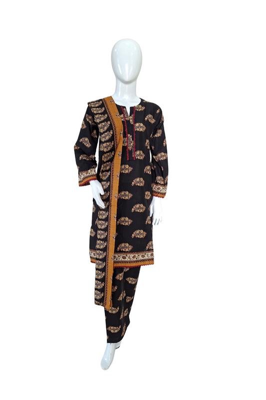 Printed 3PC Lawn Suit