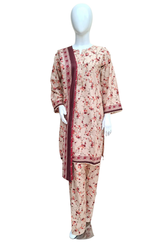 Printed 3PC Lawn Suit