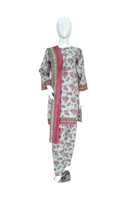 Printed 3PC Lawn Suit