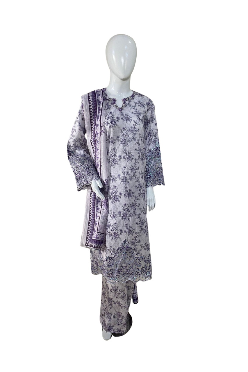 Embroidered Lawn 3PC Suit