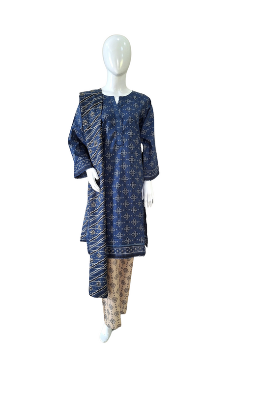 Printed 3PC Lawn Suit